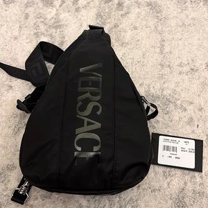 Black cross body Versace bag. Brand new for Men.
